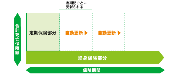 定期付き終身保険のイメージ