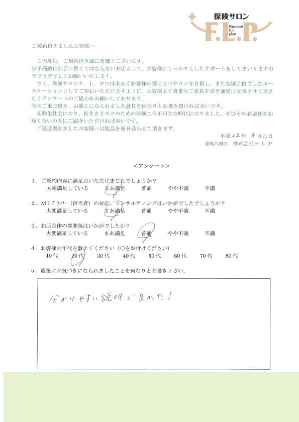 20代 / 女性からの声