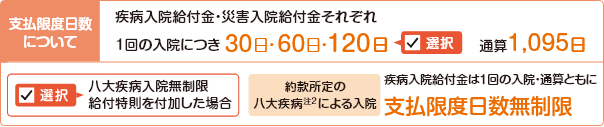 入院支払限度日数の図