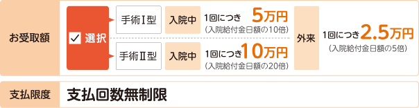 手術受取額の図
